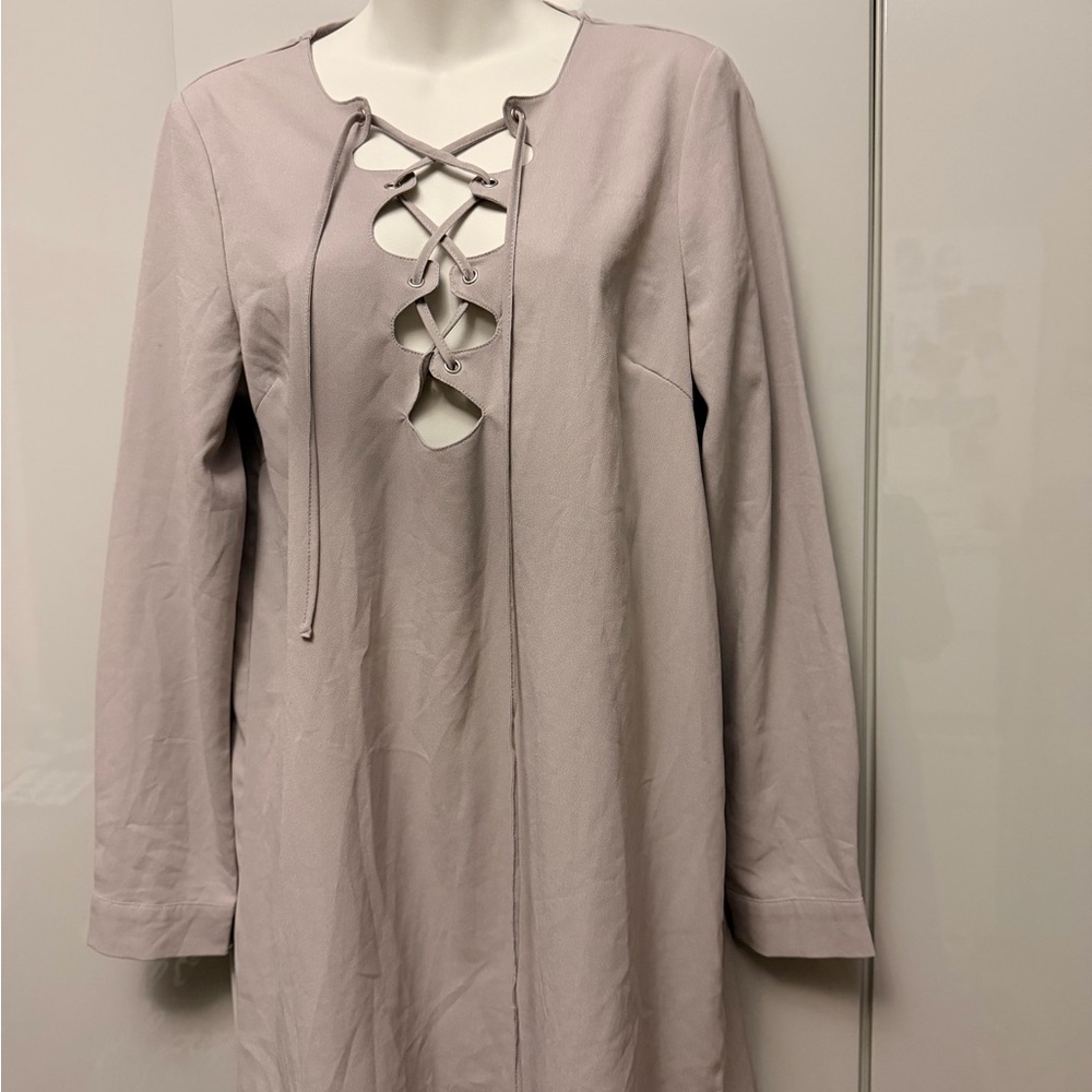 Missguided Elegant Lace-Up Mauve Dress